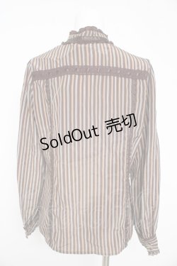 画像2: axes femme / レジメンタル柄ブラウス  茶 Y-26-02-23-086-AX-BL-SZ-ZY