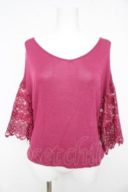 画像1: axes femme / レーススリーブニット M パープル Y-26-02-23-092-AX-TO-SZ-ZY