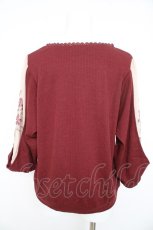 画像2: axes femme / ７分袖花刺繍プルオーバー M ワイン Y-26-02-23-093-AX-TO-IG-ZI (2)