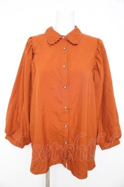 画像1: axes femme / ボリューム袖ブラウス  オレンジ系 Y-26-02-23-094-AX-BL-IG-ZY