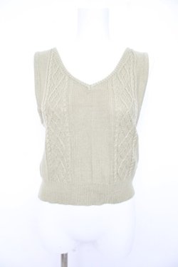 画像1: axes femme / ニットビスチェアンサンブル ニットビスチェ単品 M グリーン Y-26-02-23-095-AX-TO-IG-ZY