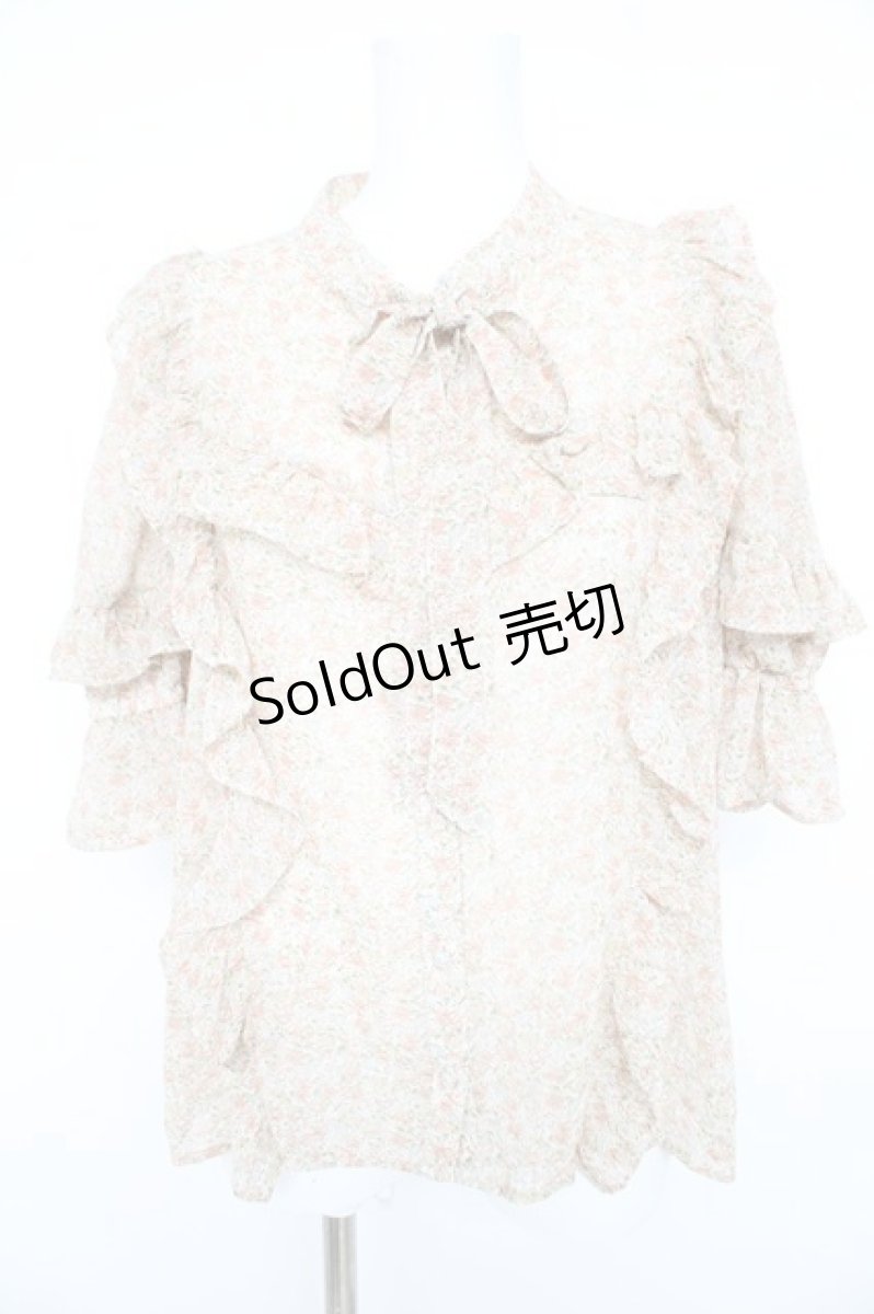 画像1: axes femme / 小花柄シフォンブラウス Ｆ ベージュ系 Y-26-02-23-096-AX-BL-IG-ZI (1)