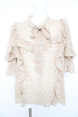 画像1: axes femme / 小花柄シフォンブラウス Ｆ ベージュ系 Y-26-02-23-096-AX-BL-IG-ZY