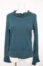 画像1: axes femme / フリルテレコトップス M グリーン Y-26-02-23-099-AX-TO-SZ-ZT388 (1)