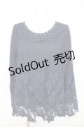 axes femme / お花レース重ねトップス M 紺 Y-26-02-23-106-AX-TO-SZ-ZY