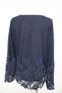 画像2: axes femme / お花レース重ねトップス M 紺 Y-26-02-23-106-AX-TO-SZ-ZY
