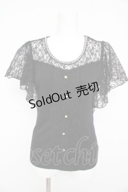 画像1: axes femme / ビスチェ風フレア袖プルオーバー M 黒 Y-26-02-23-109-AX-TO-SZ-ZY