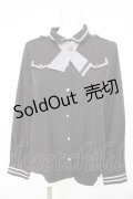 axes femme / タイ付ミリタリー風ブラウス M 黒 Y-26-02-23-112-AX-TO-SZ-ZY