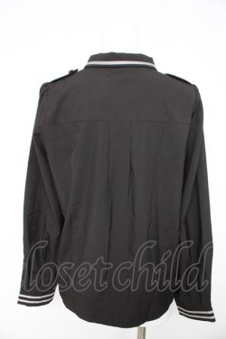 画像2: axes femme / タイ付ミリタリー風ブラウス M 黒 Y-26-02-23-112-AX-TO-SZ-ZY