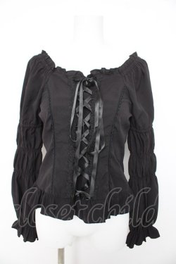 画像1: axes femme / グレースブラウス F 黒 Y-26-02-23-115-AX-BL-SZ-ZY