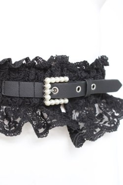 画像2: axes femme POETIQUE / レースゴムベルト  黒 Y-26-02-23-015-AX-ZA-SZ-ZY