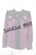 axes femme POETIQUE / クロス刺繍シスターブラウス M 紫 Y-26-02-23-116-AX-BL-SZ-ZY
