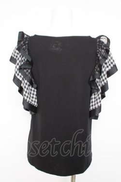 画像2: axes femme / 袖フリルカットソー M 黒 Y-26-02-23-117-AX-TO-SZ-ZY