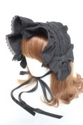 axes femme kawaii / メアリーハーフボンネット  黒 Y-26-02-23-016-AX-AC-SZ-ZY