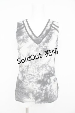 画像1: Ozz Croce / ムラ柄×インダストリアルptタンクトップ  オフ×黒 Y-26-02-23-130-OO-TO-SZ-ZI