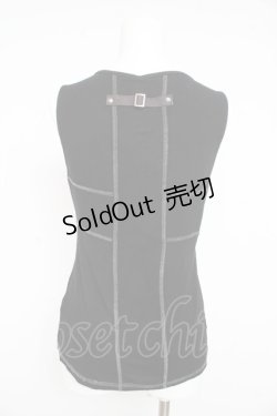 画像2: Ozz Croce / ムラ柄×インダストリアルptタンクトップ  オフ×黒 Y-26-02-23-130-OO-TO-SZ-ZI