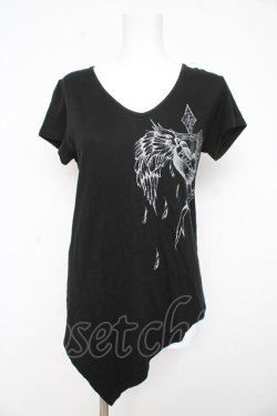 画像1: PEACE NOW / ウィングプリント変形トップス M 黒 Y-26-02-23-132-PU-TO-SZ-ZY