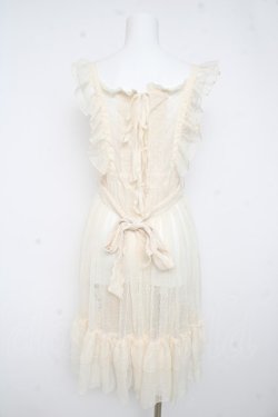 画像2: axes femme kawaii / ドットチュールエプロン  生成り Y-26-02-23-141-AX-OP-SZ-ZY