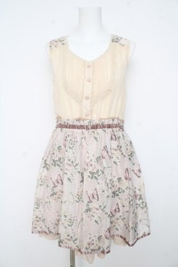 画像1: axes femme / 花×蝶オパールドッキングワンピース M 淡ピンク Y-26-02-23-143-AX-BL-SZ-ZY