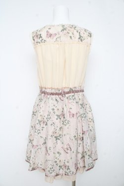 画像2: axes femme / 花×蝶オパールドッキングワンピース M 淡ピンク Y-26-02-23-143-AX-BL-SZ-ZY