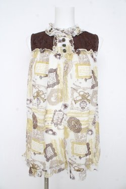 画像1: axes femme / 楽器柄ノースリトップス  生成り Y-26-02-23-146-AX-TO-SZ-ZY