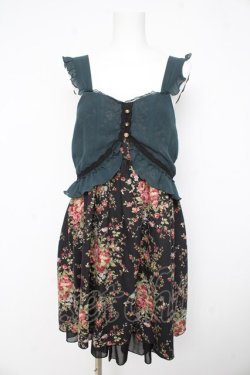 画像1: axes femme / 花柄切替ワンピース M 黒 Y-26-02-23-151-AX-OP-SZ-ZY