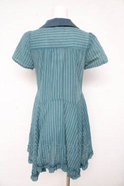 画像2: axes femme / ストライプ半袖ワンピース  グリーン Y-26-02-23-154-AX-OP-SZ-ZY