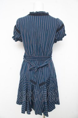 画像2: axes femme / レジメンタルストライプワンピース  青 Y-26-02-23-155-AX-OP-SZ-ZY