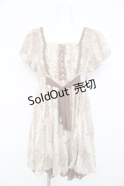 画像1: axes femme / タッセルローズストライプワンピース  生成り Y-26-02-23-157-AX-OP-SZ-ZY