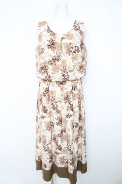 画像1: axes femme / 裾配色ブラウジングワンピース  オフシロ×ベージュ Y-26-02-23-159-AX-OP-IG-ZY