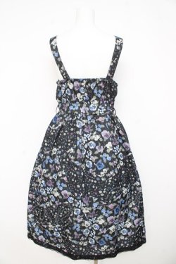 画像2: axes femme / パッチワークパンジー柄ジャンパースカート M クロ Y-26-02-23-160-AX-OP-IG-ZY