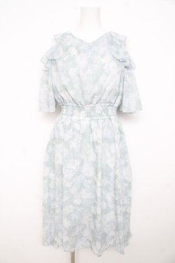 画像1: axes femme / 肩あきボタニカルフラワーワンピース  ライトグレー Y-26-02-23-165-AX-OP-IG-ZY