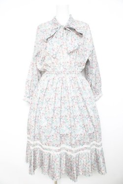 画像1: axes femme / 小花柄ボータイワンピース F ミント Y-26-02-23-172-AX-OP-SZ-ZY