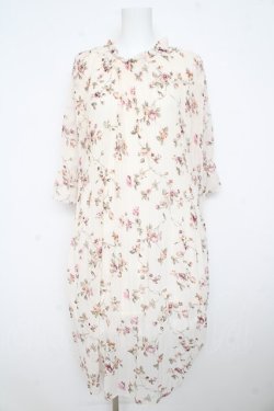 画像1: axes femme / 細プリーツ花柄ワンピース M キナリ Y-26-02-23-173-AX-OP-SZ-ZY