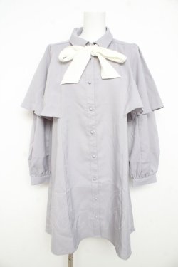 画像1: axes femme / ケープデザインワンピース  ラベンダー Y-26-02-23-177-AX-OP-IG-ZY