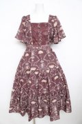 axes femme / レーヌローズ柄ワンピース M 茶 Y-26-02-23-179-AX-OP-SZ-ZY