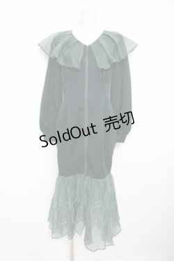 画像1: axes femme POETIQUE / シアーフリルマーメイドワンピース  グリーン Y-26-02-23-180-AX-OP-SZ-ZS