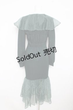 画像2: axes femme POETIQUE / シアーフリルマーメイドワンピース  グリーン Y-26-02-23-180-AX-OP-SZ-ZS