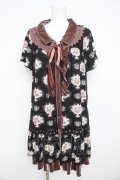 axes femme / バラ柄シフォンワンピース M 黒 Y-26-02-23-182-AX-OP-SZ-ZY