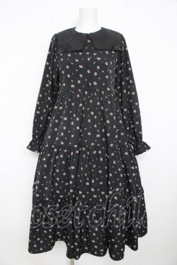 画像1: m petit by misako / セーラーカラーワンピース  黒 Y-26-02-23-191-LO-OP-SZ-ZY