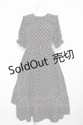 m petit by misako / 梨地水玉半袖ワンピース M 中黒 Y-26-02-23-192-LO-OP-SZ-ZY