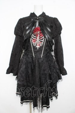 画像1: Alice Girl / スカルゴシックジャンパースカートセット  黒 Y-26-02-23-196-EL-OP-SZ-ZY