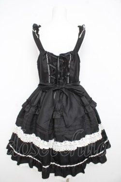 画像2: BABY, THE STARS SHINE BRIGHT / Rose Princessジャンパースカート  黒×白レース Y-26-02-23-201-BA-OP-SZ-ZY