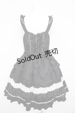 画像2: BABY, THE STARS SHINE BRIGHT / Rose Princessジャンパースカート  黒×白レース Y-26-02-23-201-BA-OP-SZ-ZY