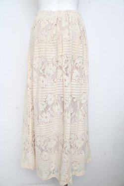 画像2: axes femme / レース重ねロングスカート M キナリ Y-26-02-23-207-AX-SK-SZ-ZY