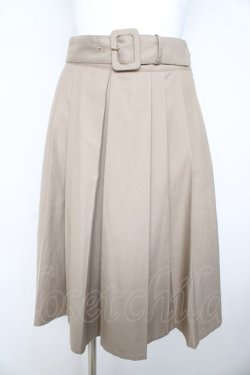 画像1: F i.n.t / 太ベルト付きレトロプリーツスカート F ベージュ Y-26-02-23-209-CA-SK-SZ-ZY