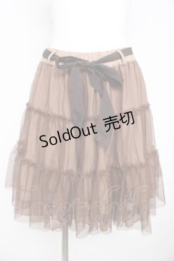 画像1: axes femme / パフュームボトルチュールボリュームスカート  茶 Y-26-02-23-210-AX-SK-SZ-ZY