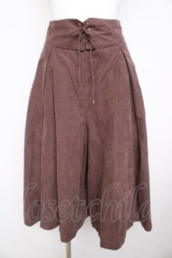 画像1: Fi.n.t / フロントレースアップロングキュロット  ブラウン Y-26-02-23-211-CA-PA-SZ-ZY