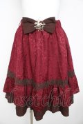 axes femme kawaii / ユニコーンリボンベルトゴブラン風スカート  ワイン Y-26-02-23-213-AX-SK-SZ-ZY