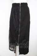 axes femme / ジップ付きレースタイトスカート  黒 Y-26-02-23-221-AX-SK-SZ-ZY